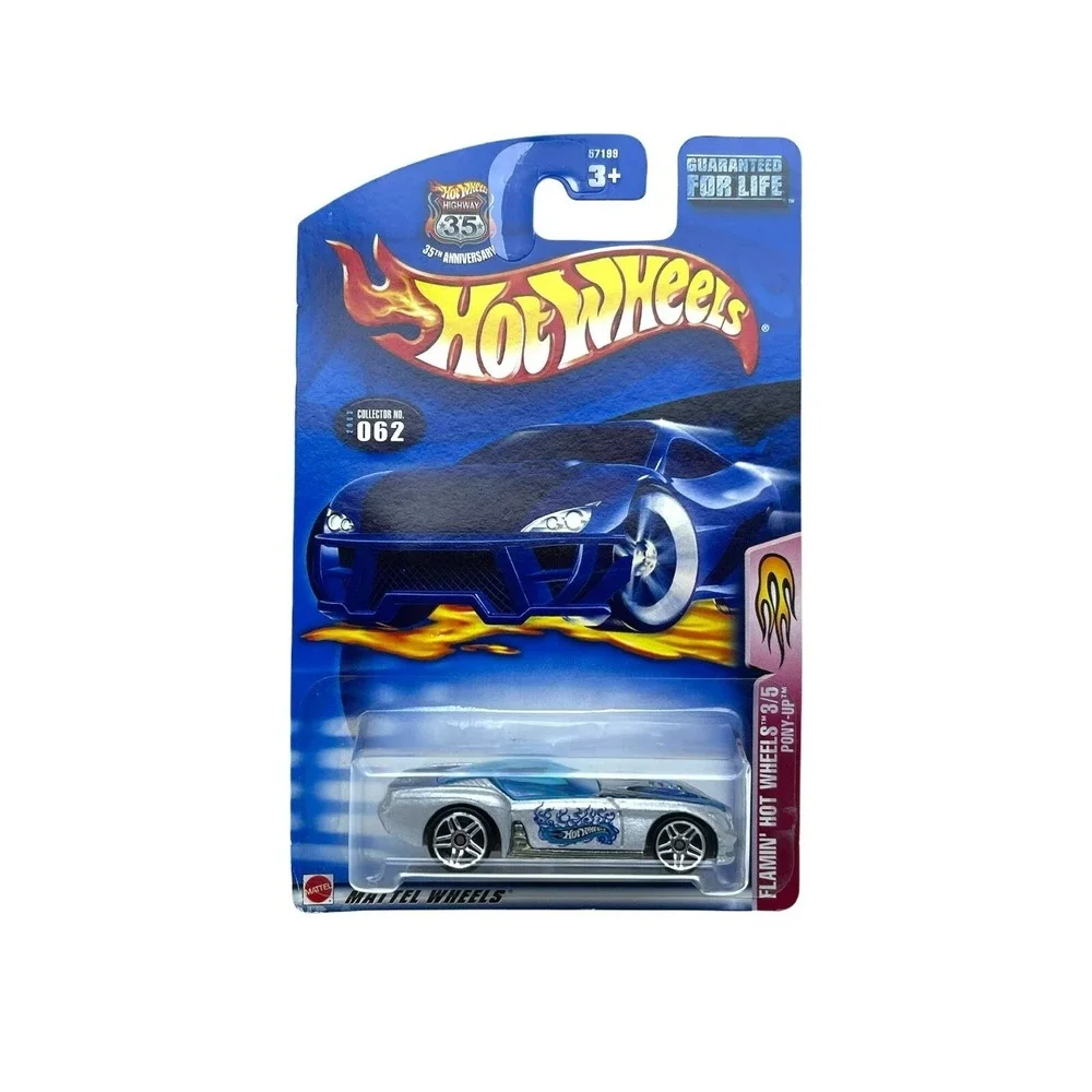 Hot Wheels 35th Flamin' Pony Up Car Silver Diecast 1/64 2002 Collector #062